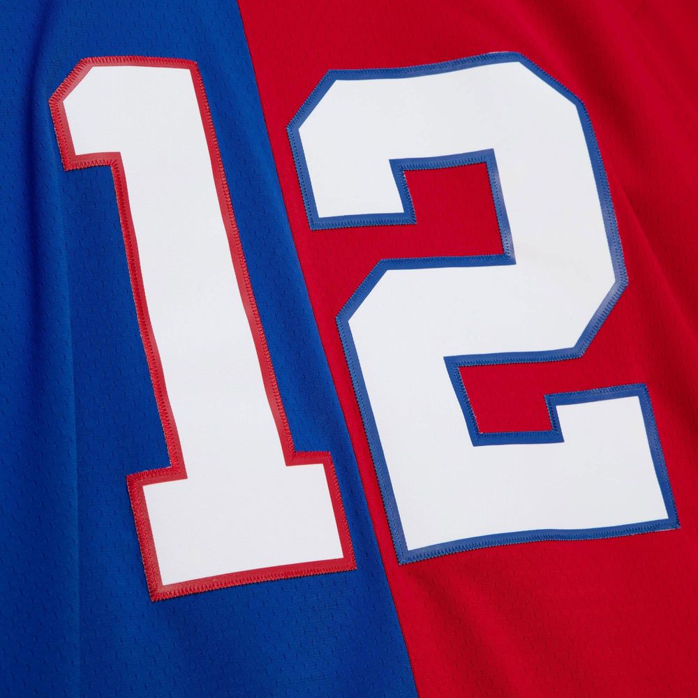 Men's Mitchell & Ness Jim Kelly Royal/Red Buffalo Bills 1990 Split Legacy Replica Jersey