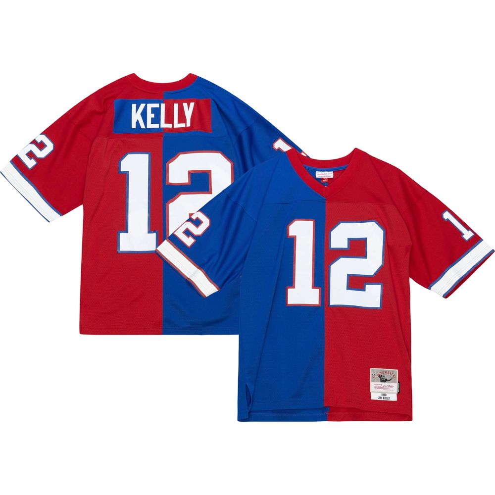 Men's Mitchell & Ness Jim Kelly Royal/Red Buffalo Bills 1990 Split Legacy  Replica Jersey in 2023