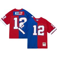 Men's Mitchell & Ness Jim Kelly Royal/Red Buffalo Bills 1990 Split Legacy Replica Jersey