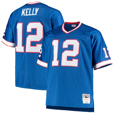 Mitchell & Ness Jim Kelly Royal Buffalo Bills Big Tall 1990 Réplique de joueur retraité pour homme