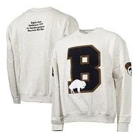 Sweat-shirt oversize universitaire Mitchell & Ness Oatmeal Buffalo Bills pour hommes