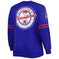 Men's Mitchell & Ness Red/Royal Buffalo Bills Big Tall Celebration of Champions Pullover Sweatshirt