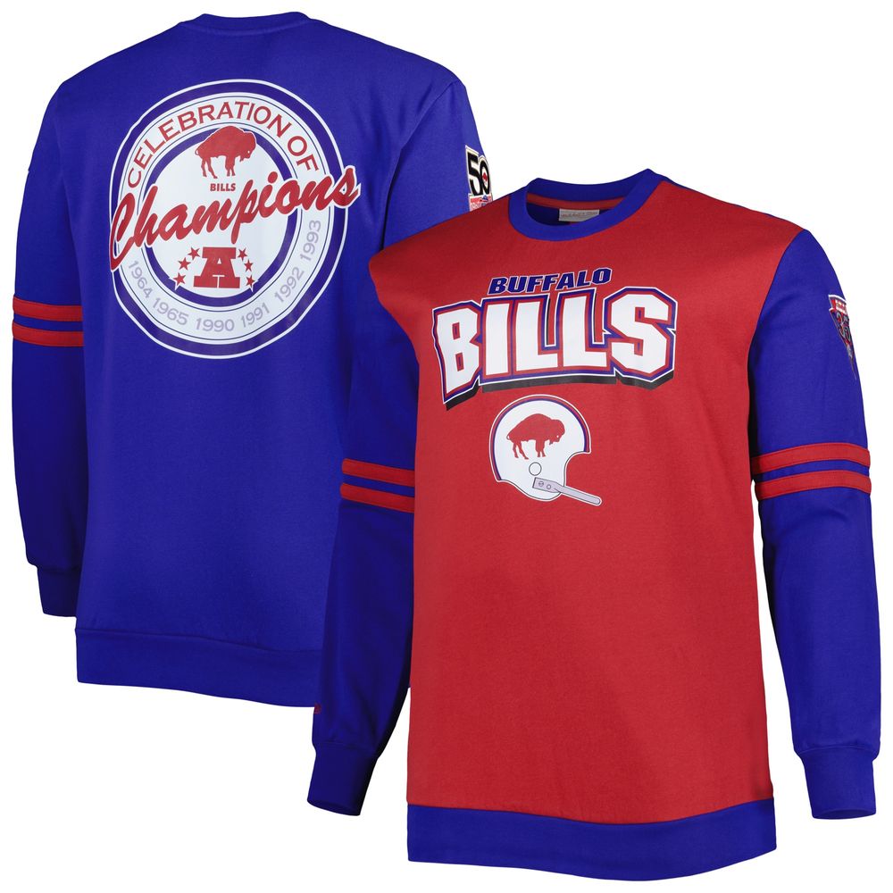 Mitchell & Ness Men's Mitchell & Ness Red/Royal Buffalo Bills Big Tall  Celebration of Champions Pullover Sweatshirt