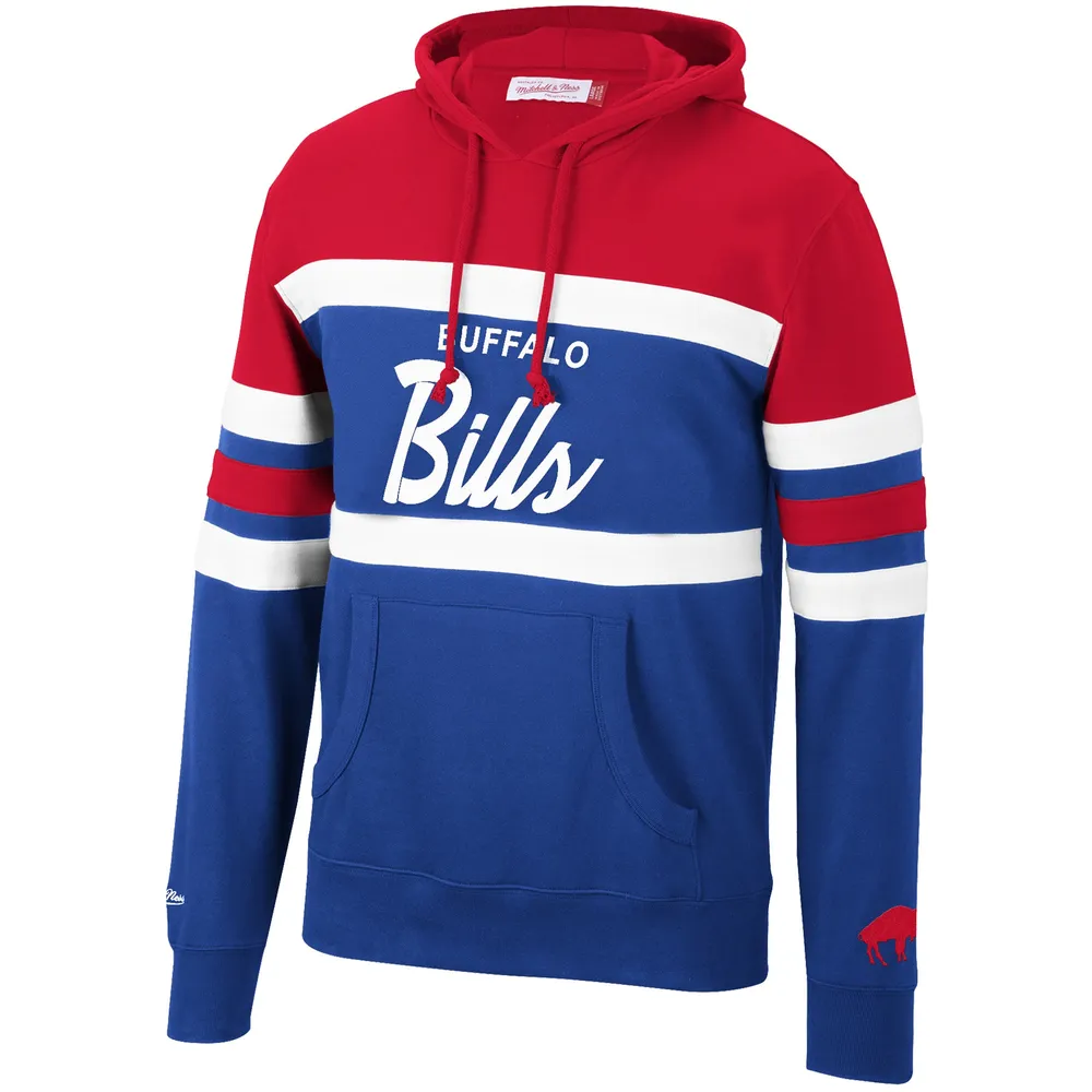 Men's Mitchell & Ness Royal/Red Buffalo Bills Head Coach Pullover - Hoodie