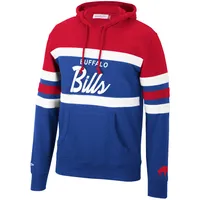 Men's Mitchell & Ness Royal/Red Buffalo Bills Head Coach Pullover - Hoodie