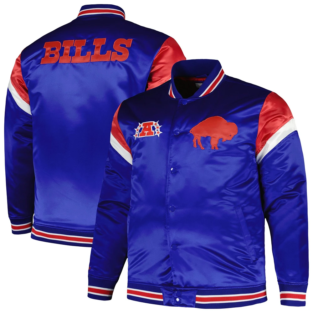 Men's Mitchell & Ness  Royal Buffalo Bills Big Tall Satin Full-Snap Jacket