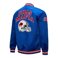 Men's Mitchell & Ness Royal Buffalo Bills Double Down Satin Full-Snap Jacket