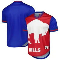 T-shirt à col en V maille Jumbotron 3.0 Royal Buffalo Bills Mitchell & Ness pour homme