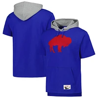 Men's Mitchell & Ness Royal Buffalo Bills Postgame Short Sleeve Hoodie