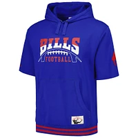 Chandail à capuchon manches courtes d'avant-match des Royal Buffalo Bills de Mitchell & Ness pour hommes