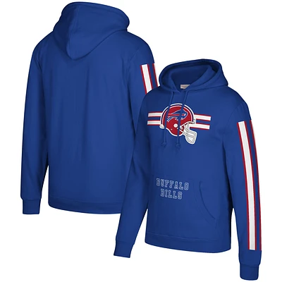 Sweat à capuche trois bandes Mitchell & Ness Royal Buffalo Bills pour hommes