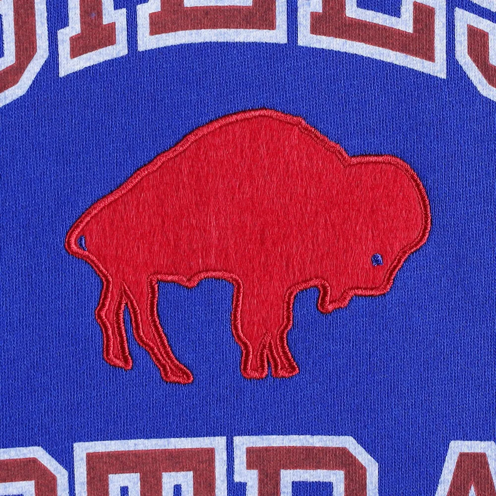 Chandail à capuchon manches courtes délavé Royal Buffalo Bills Mitchell & Ness pour homme