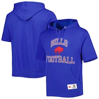 Chandail à capuchon manches courtes délavé Royal Buffalo Bills Mitchell & Ness pour homme