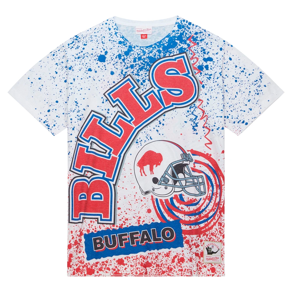 Men's Mitchell & Ness White Buffalo Bills Team Burst Sublimated T-Shirt