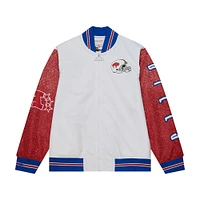 Veste d'échauffement entièrement zippée Mitchell & Ness Buffalo Bills Team Burst blanche pour hommes