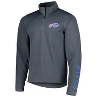 Men's MSX by Michael Strahan Charcoal Buffalo Bills Half-Zip Pullover