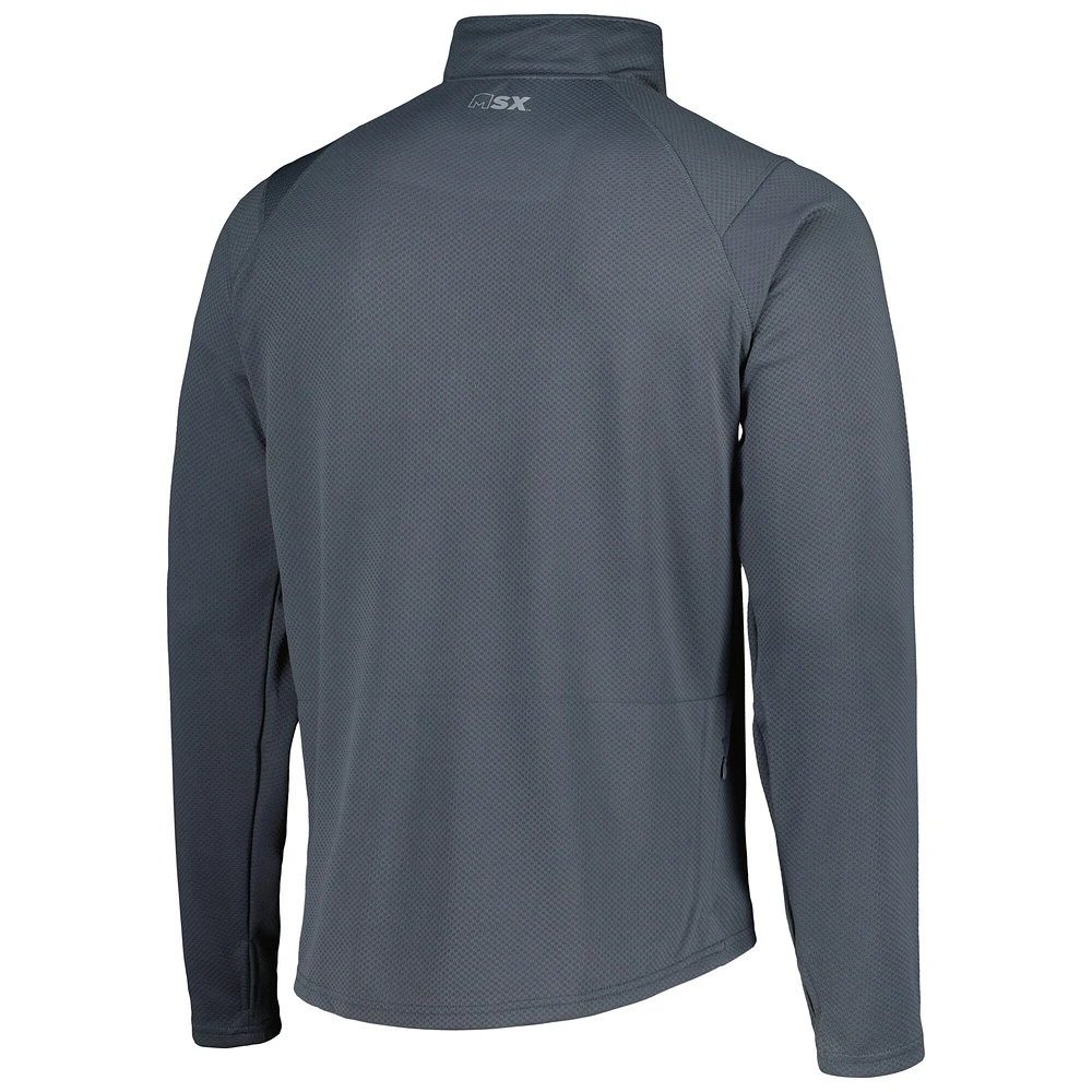Men's MSX by Michael Strahan Charcoal Buffalo Bills Half-Zip Pullover