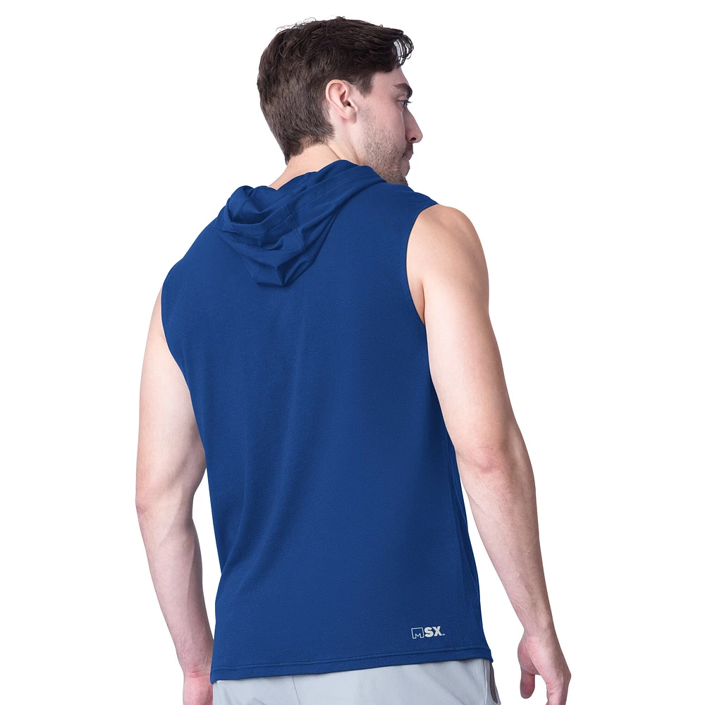 Sweat à capuche sans manches MSX by Michael Strahan Royal Buffalo Bills Action pour homme