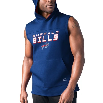 Men's MSX by Michael Strahan Royal Buffalo Bills Captain Sleeveless Hoodie T-Shirt