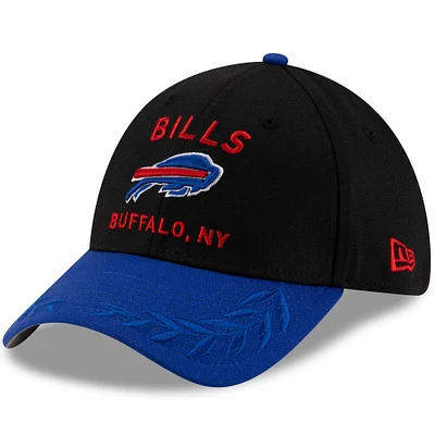 Casquette New Era 39THIRTY Flex noire/bleue pour homme, Buffalo Bills, draft NFL 2025