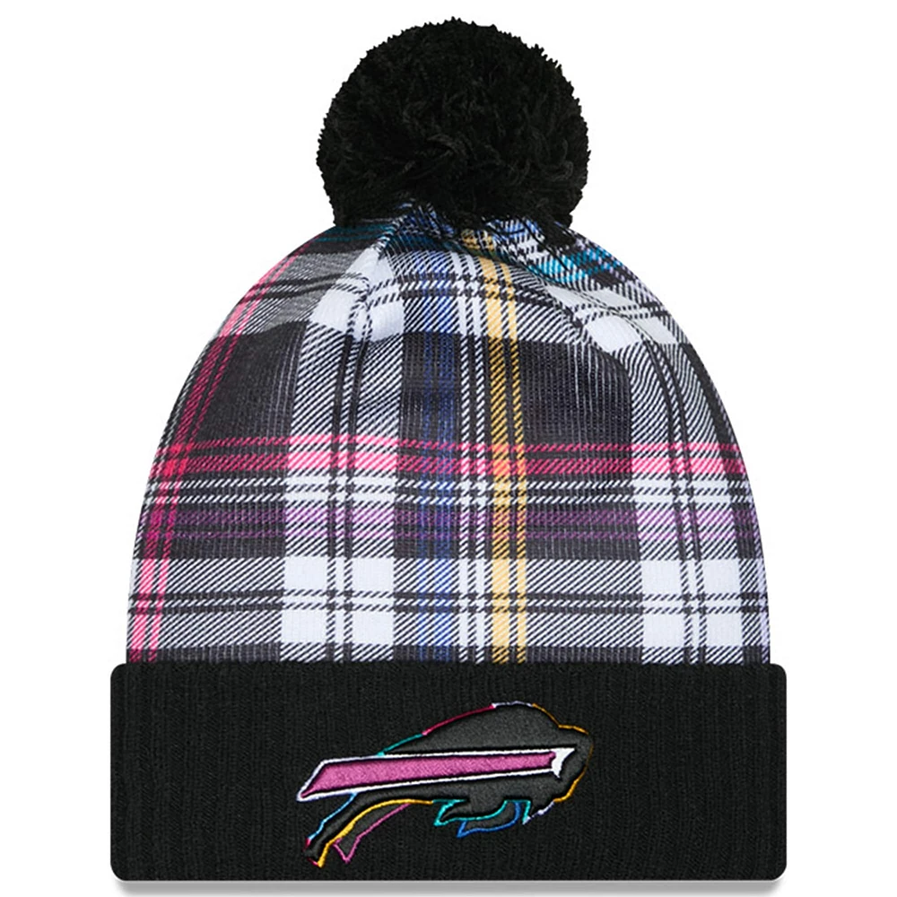 Bonnet en tricot à revers avec pompon NFL Crucial Catch 2024 Buffalo Bills New Era pour homme