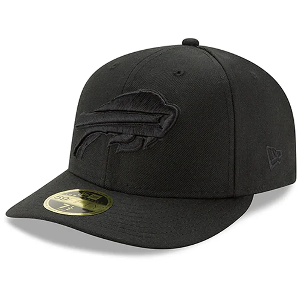 Men's New Era Black Buffalo Bills Black on Black Low Profile 59FIFTY II  Fitted Hat