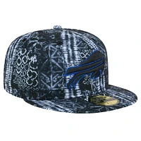 Casquette ajustée Shibori 59FIFTY Buffalo Bills New Era noire pour hommes