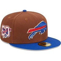 Men's New Era Brown/Royal Buffalo Bills Harvest 60th Anniversary 59FIFTY Fitted Hat