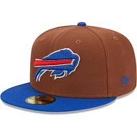 Casquette ajustée 59FIFTY New Era marron/Royal Buffalo Bills Harvest 60e anniversaire pour hommes