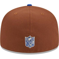 Casquette ajustée 59FIFTY New Era marron/Royal Buffalo Bills Harvest 60e anniversaire pour hommes