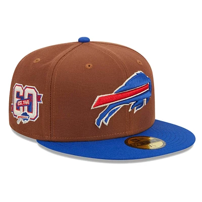 Men's New Era Brown Buffalo Bills Harvest  59FIFTY Fitted Hat