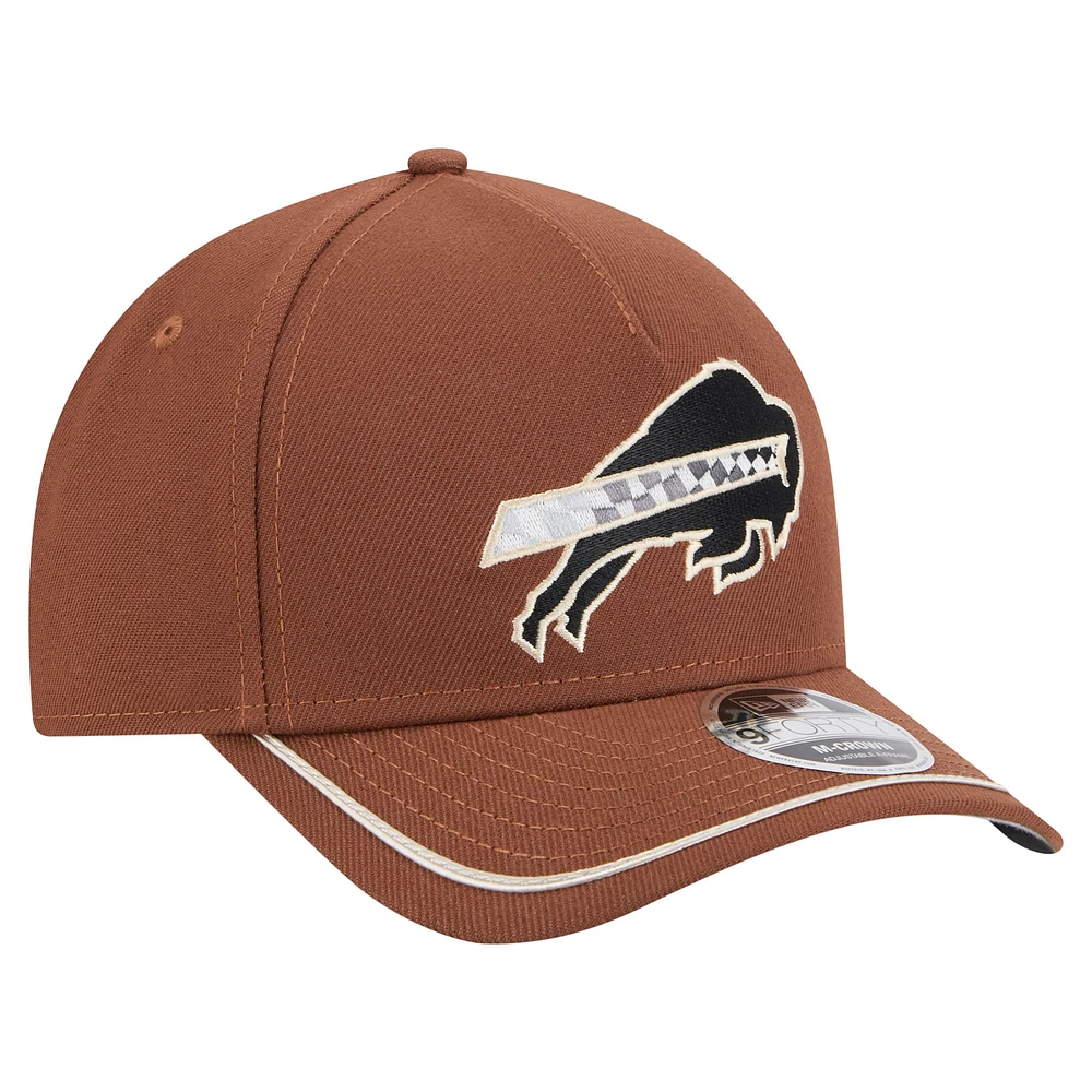Casquette ajustable 9FORTY Motorsport Buffalo Bills marron New Era pour homme