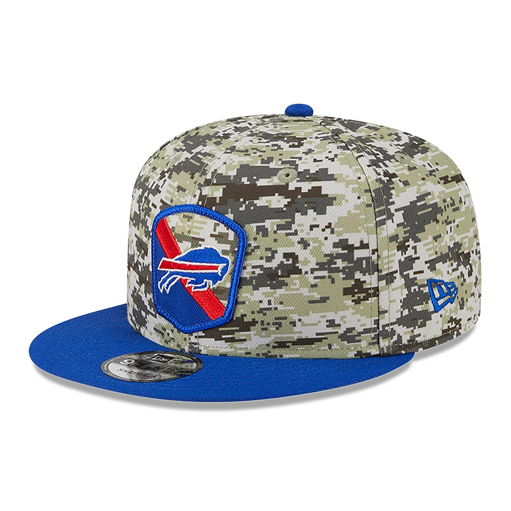 Casquette Snapback 9FIFTY New Era camouflage/Royal Buffalo Bills 2023 Salute To Service pour hommes