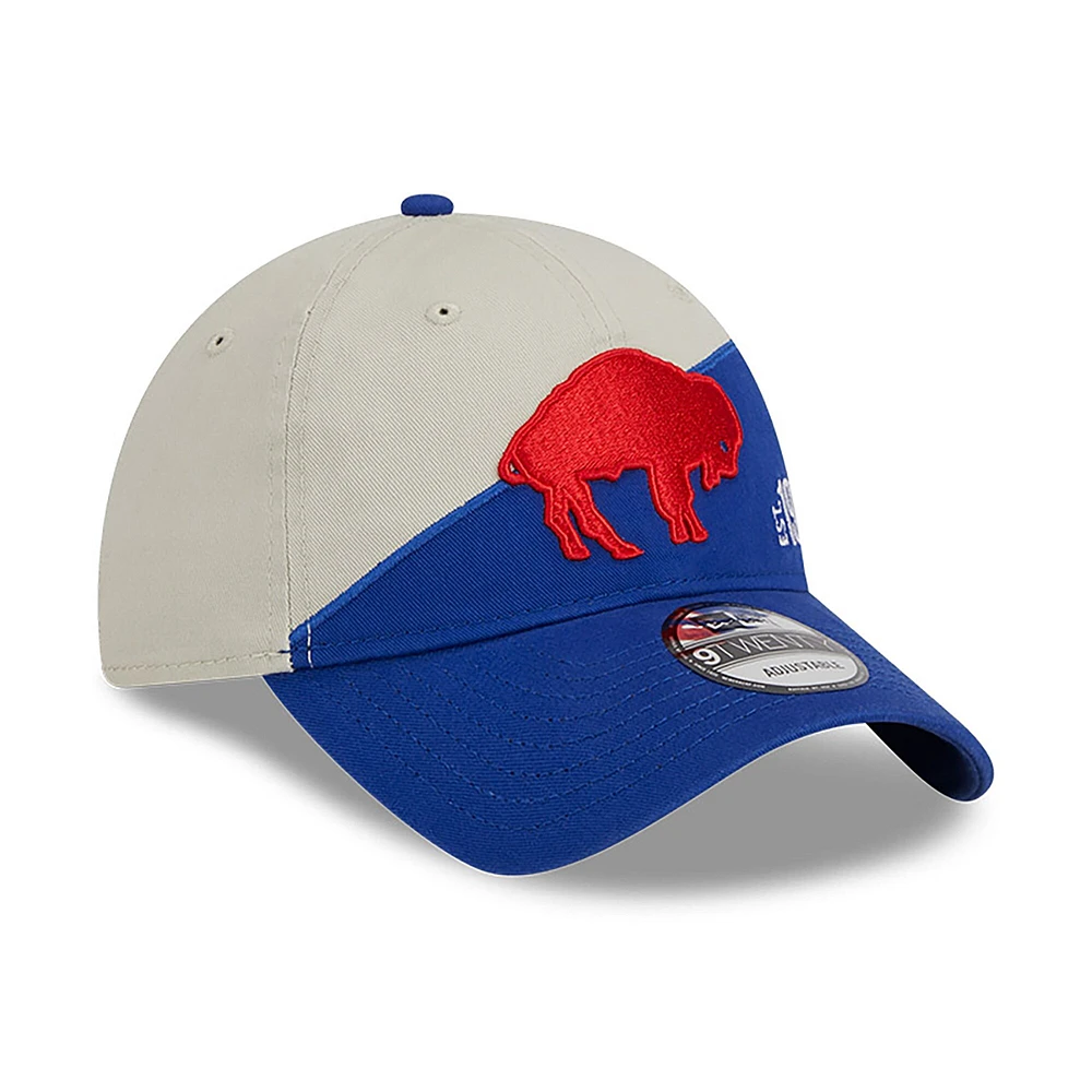 Casquette réglable New Era 2023 Sideline Historic 9TWENTY pour homme, crème/Royal Buffalo Bills