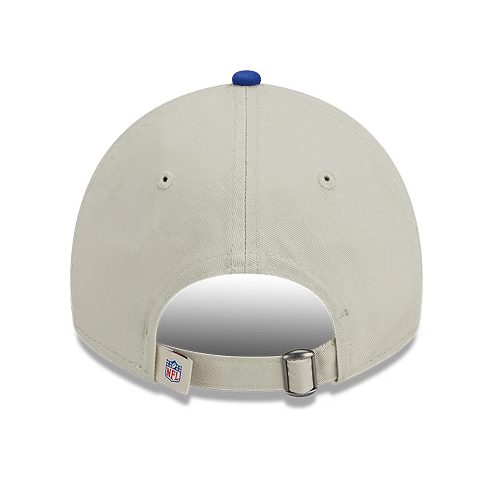 Casquette réglable New Era 2023 Sideline Historic 9TWENTY pour homme, crème/Royal Buffalo Bills