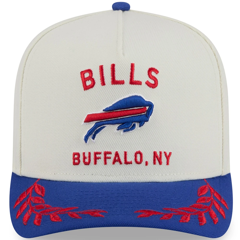 Casquette snapback New Era 9FIFTY A-Frame crème/bleu royal pour homme, Buffalo Bills, draft NFL 2025