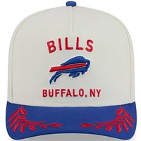 Casquette snapback New Era 9FIFTY A-Frame crème/bleu royal pour homme, Buffalo Bills, draft NFL 2025