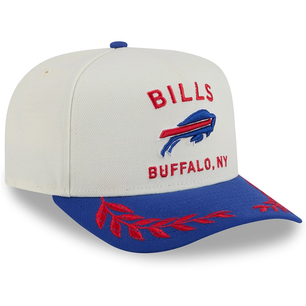 Casquette snapback New Era 9FIFTY A-Frame crème/bleu royal pour homme, Buffalo Bills, draft NFL 2025