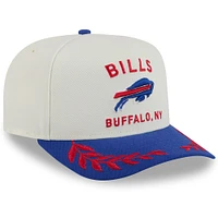 Casquette snapback New Era 9FIFTY A-Frame crème/bleu royal pour homme, Buffalo Bills, draft NFL 2025