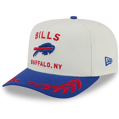 Casquette snapback New Era 9FIFTY A-Frame crème/bleu royal pour homme, Buffalo Bills, draft NFL 2025