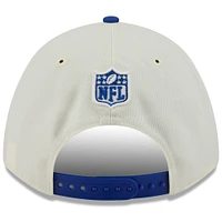 Casquette ajustable New Era 9FORTY M-Crown A-Frame pour homme, couleur crème/bleu royal, Buffalo Bills, repêchage NFL 2025