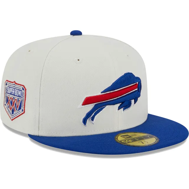 Men's New Era Cream/Royal Buffalo Bills 2022 Sideline 59FIFTY Fitted Hat