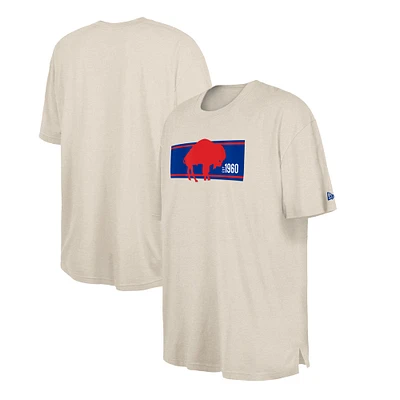 T-shirt New Era crème pour homme Buffalo Bills Third Down Big & Tall Historic