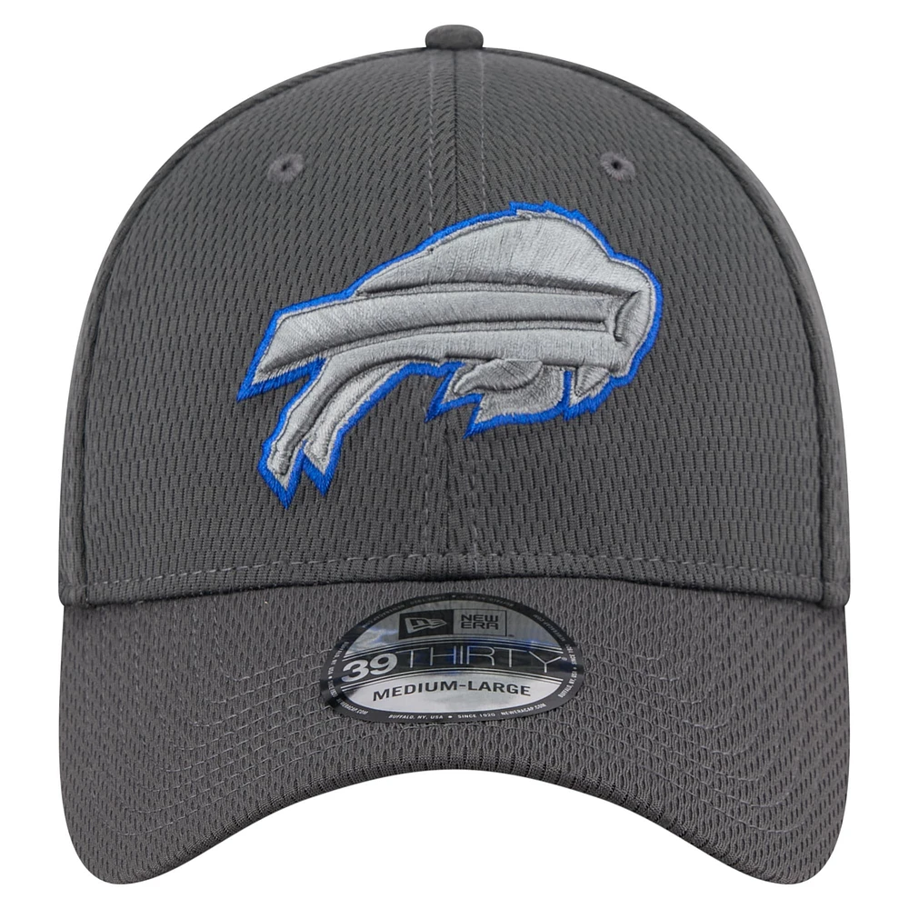 Casquette New Era Graphite Buffalo Bills Main 39THIRTY Flex pour homme