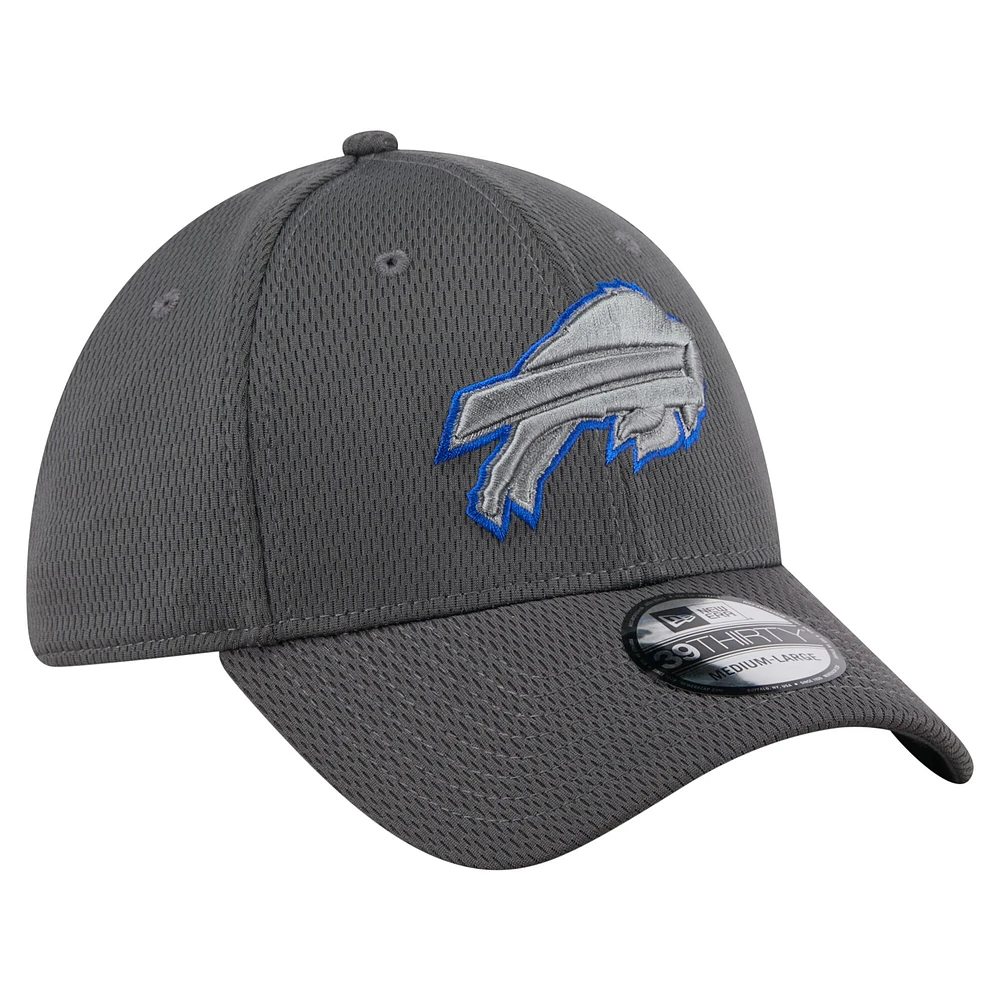 Casquette New Era Graphite Buffalo Bills Main 39THIRTY Flex pour homme