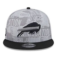 Men's New Era Gray/Black Buffalo Bills Inspire Change 9FIFTY Snapback Hat