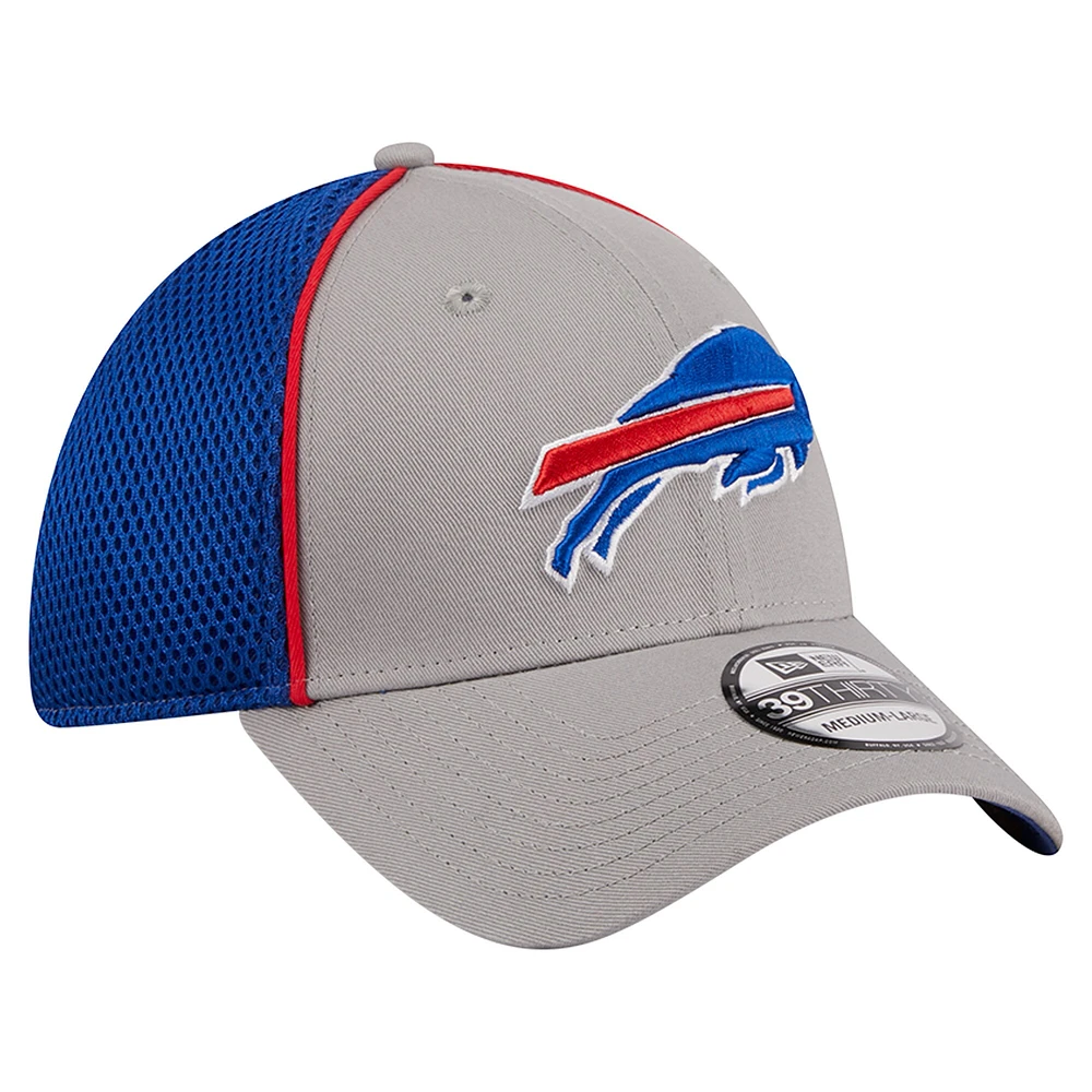 Men's New Era Gray/Royal Buffalo Bills  Pipe 39THIRTY Flex Hat