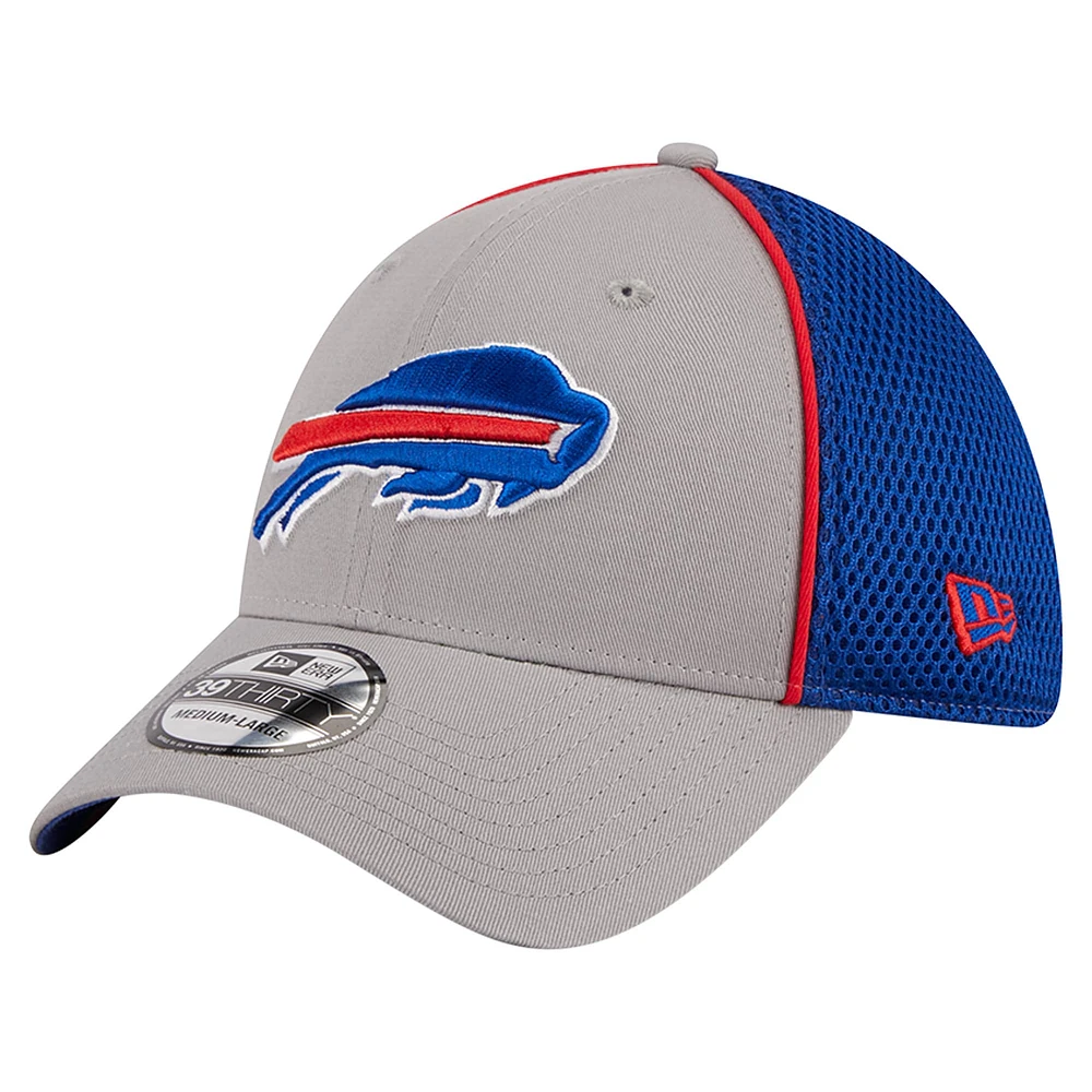 Men's New Era Gray/Royal Buffalo Bills  Pipe 39THIRTY Flex Hat