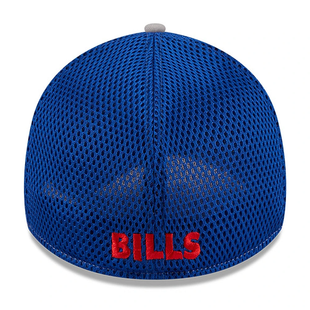 Men's New Era Gray Buffalo Bills Throwback Pipe 39THIRTY Flex Hat