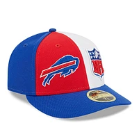 Casquette ajustée 59FIFTY Sideline Low Profile 2023 pour homme des Buffalo Bills de New Era, rouge/royal